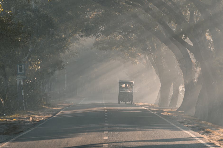 Tuktuk on a Cambodian country road