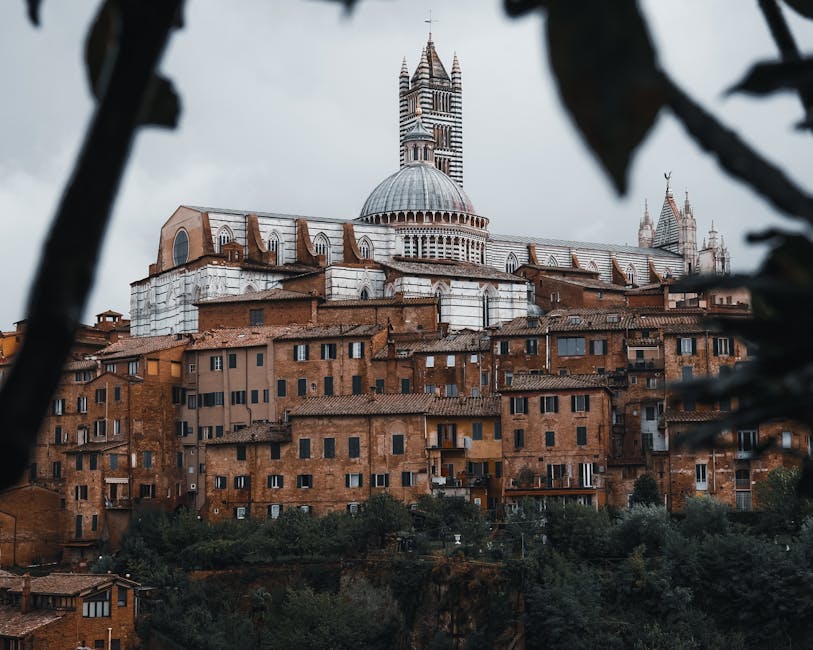 Siena Cathedral and surrounding medieval architecture in Tuscany