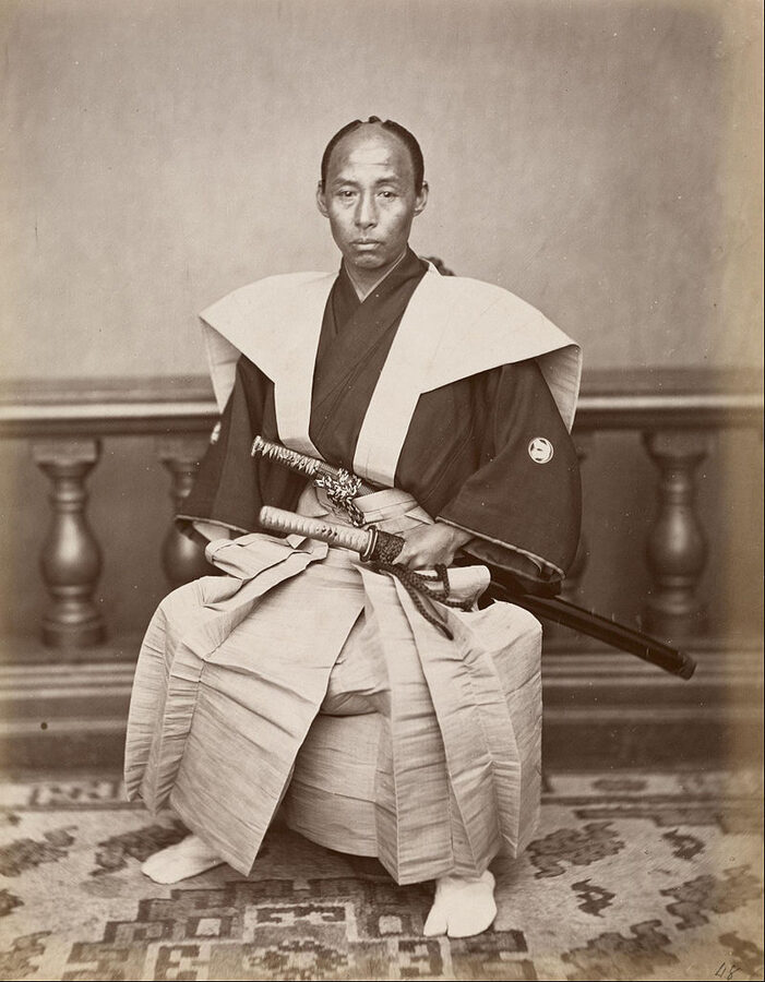 Photograph of real samurai Harada Kiichi, 1865