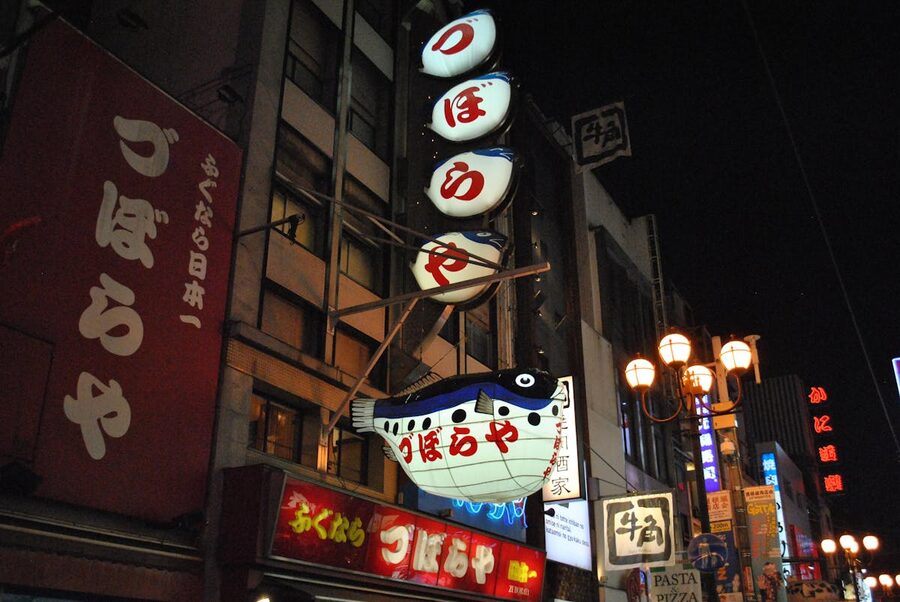 Brightly lit Dotonbori in Osaka