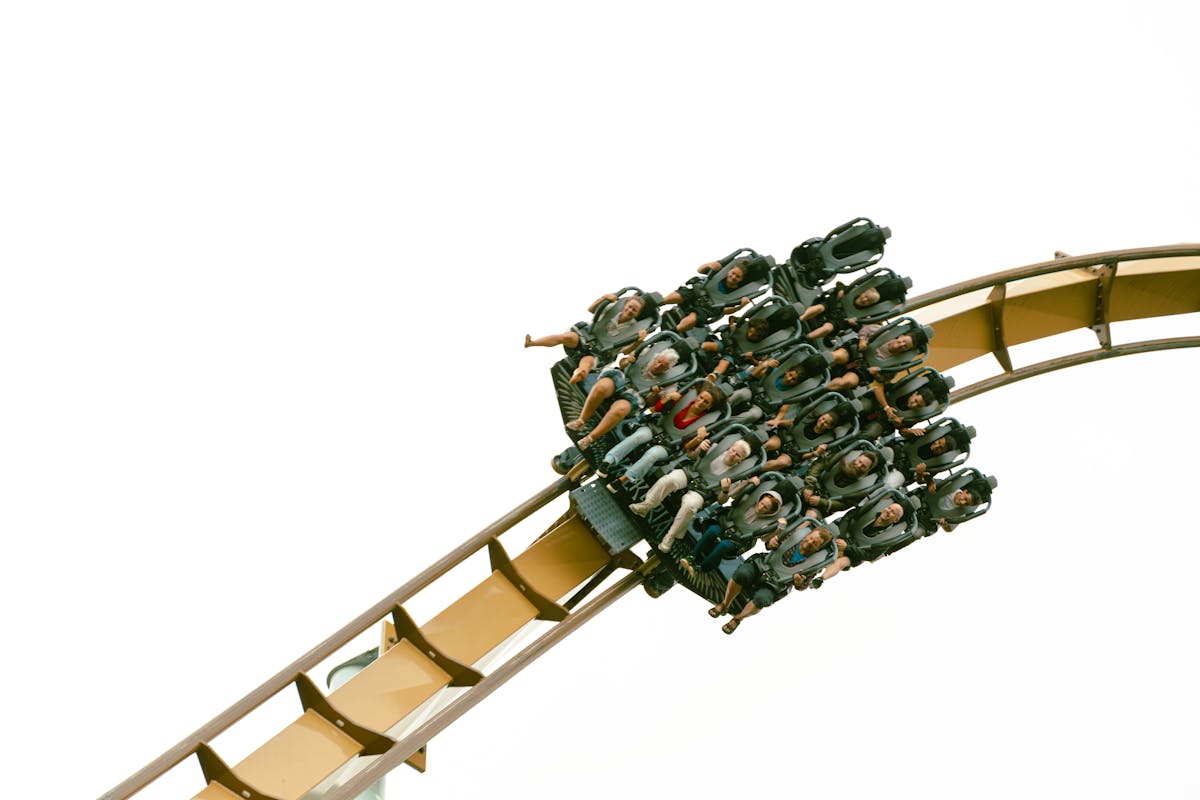 Exciting roller coaster ride