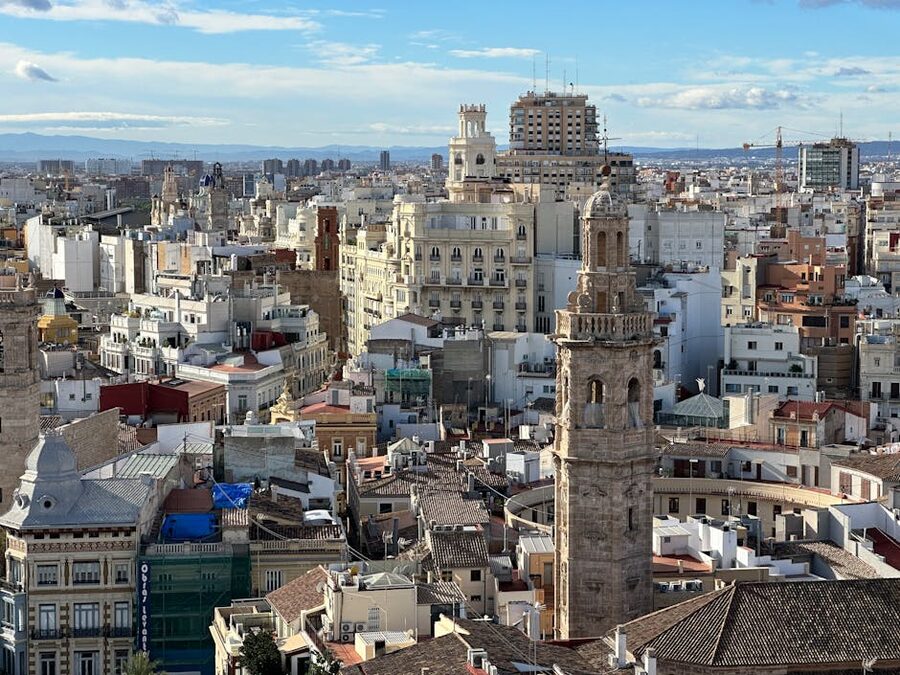 Valencia aerial cityscape