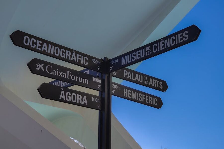 Signpost at Valencia City of Arts and Sciences