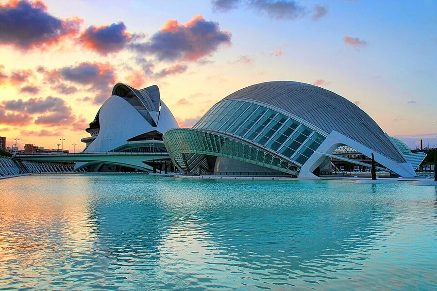 Sunset over Valencia City of Arts and Sciences