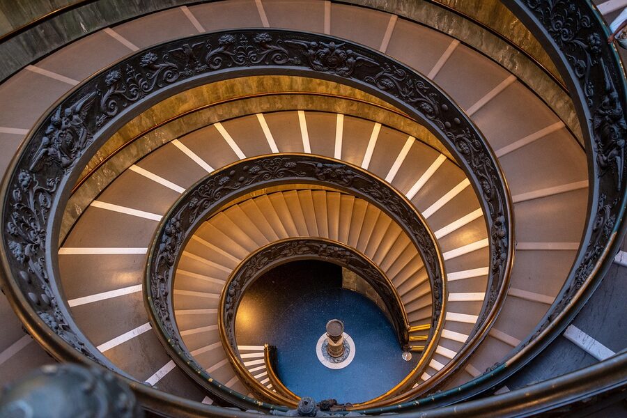 Vatican Museums Momo Bramante staircase from below