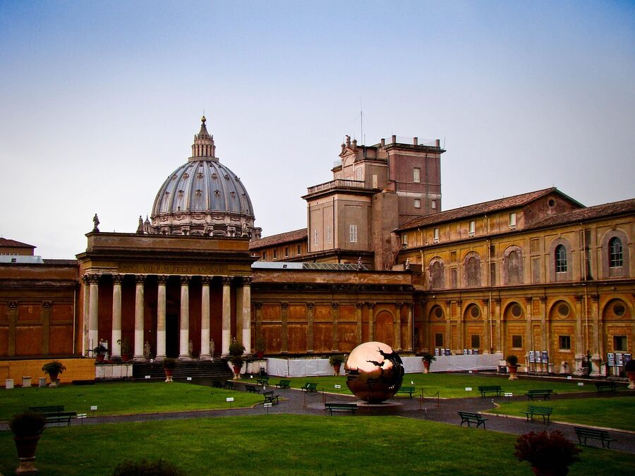 Vatican Museums dome and architecture exterior view