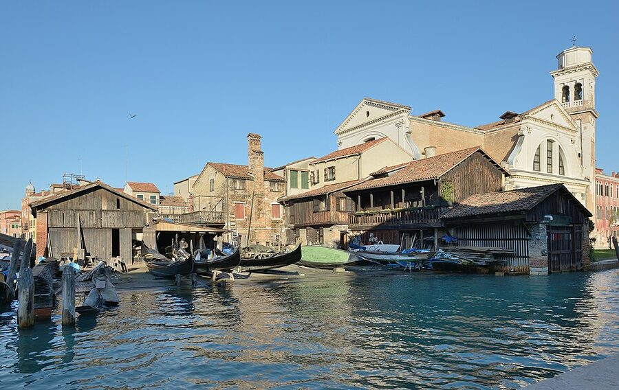 Squero San Trovaso gondola boatyard in Dorsoduro Venice