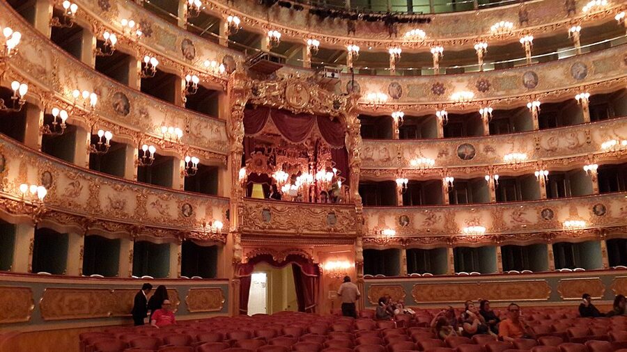 La Fenice auditorium five tiers of boxes and royal box