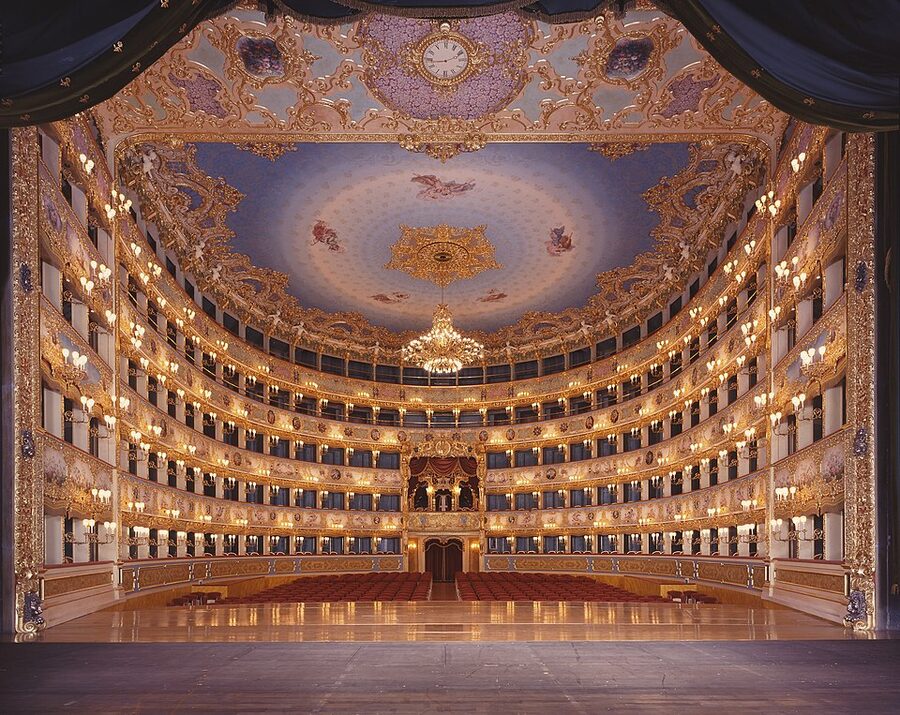 La Fenice view from stage to royal box and tiers