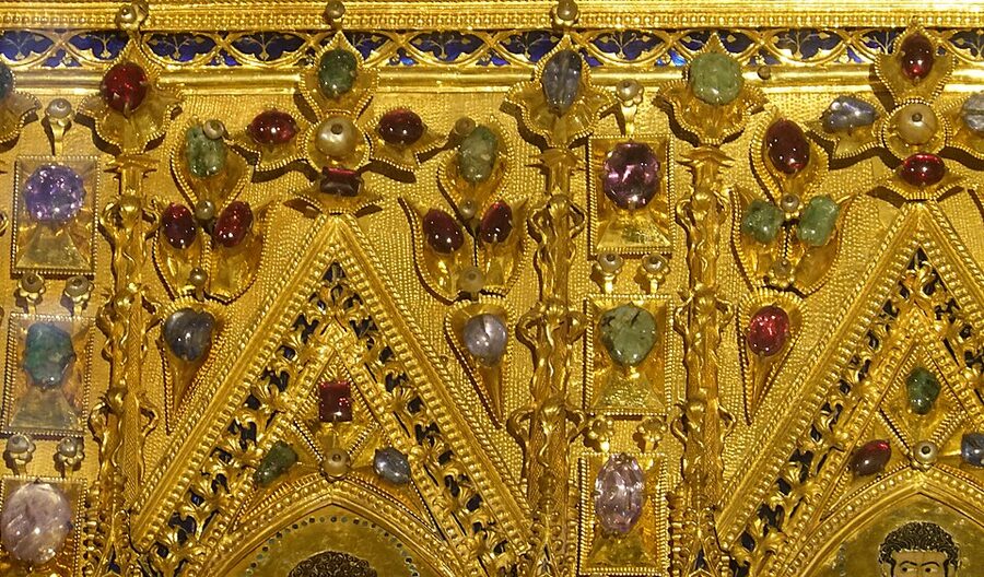 Pala d'Oro close-up showing enamels and gems
