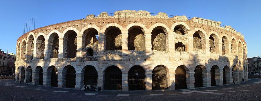 Arena di Verona exterior viewed from Piazza Bra