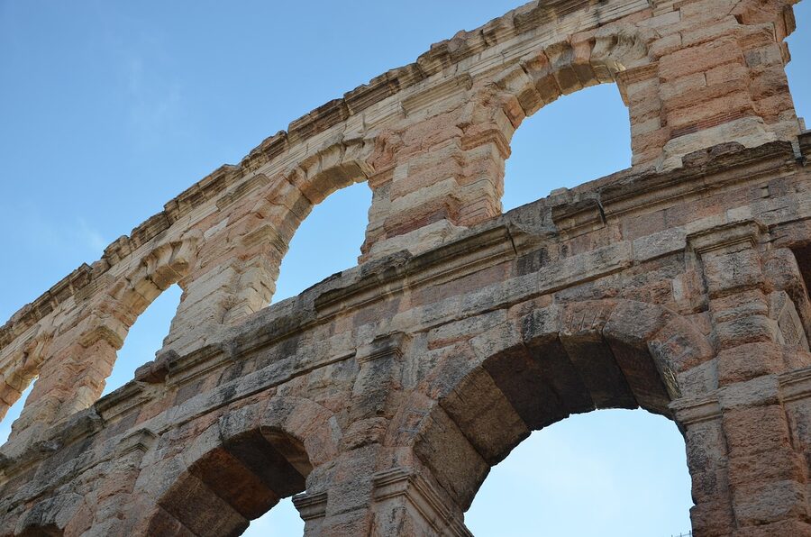 The Verona Arena monument from a distance
