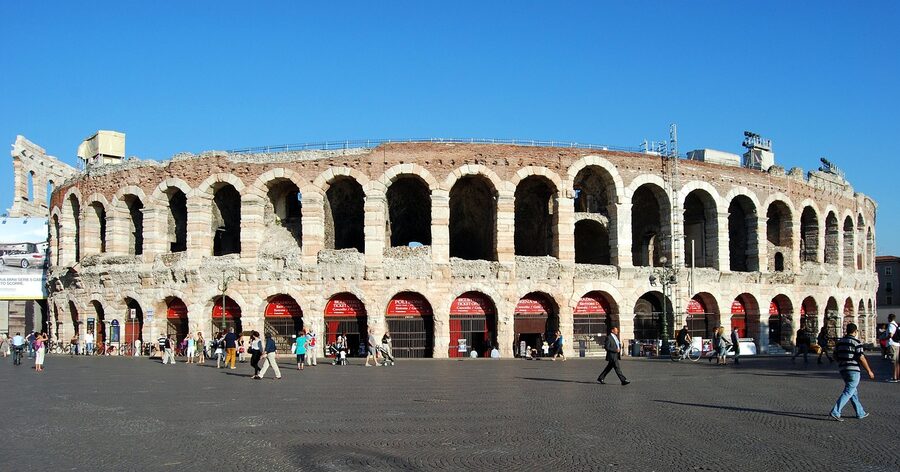 Verona Arena and Piazza Bra square