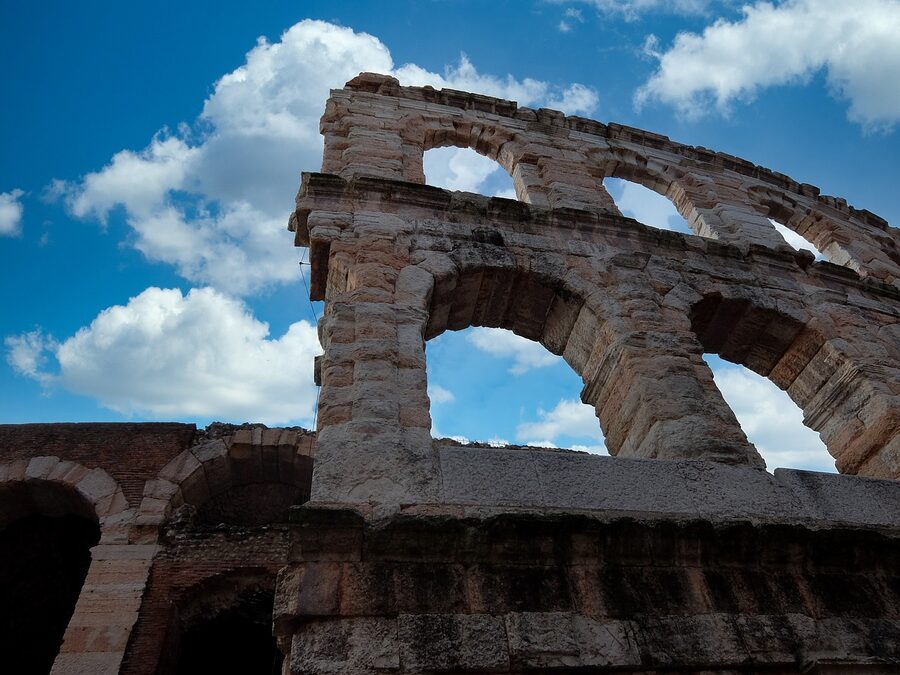 Verona Arena Roman arches up close