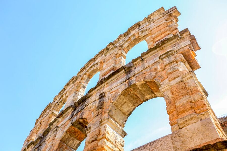 Verona Arena stone arches close-up