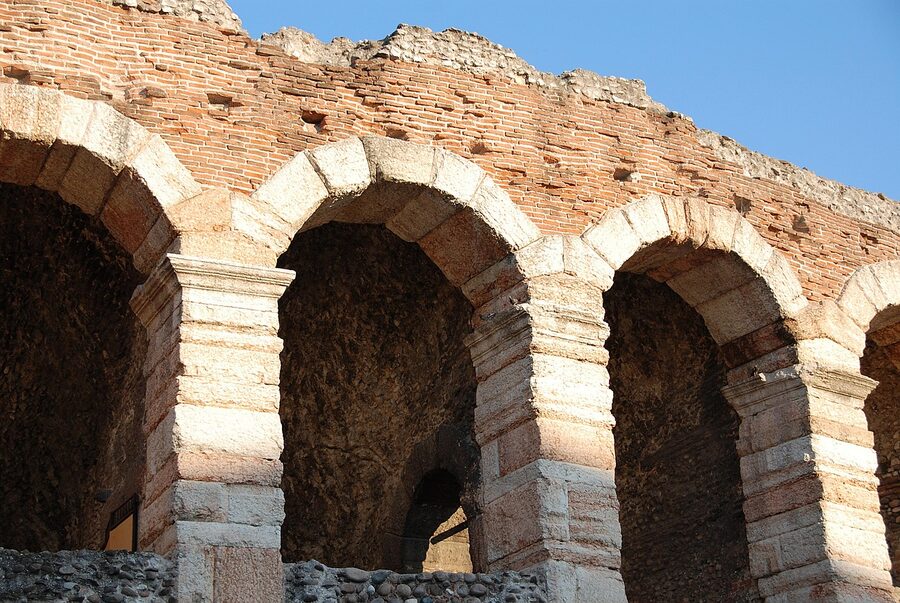 Verona Arena stone walls and round arches