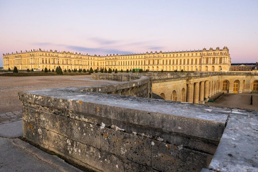 Versailles palace at sunset from Paris
