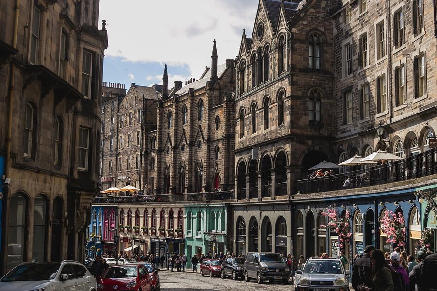 Victoria Street Edinburgh colorful shopfronts