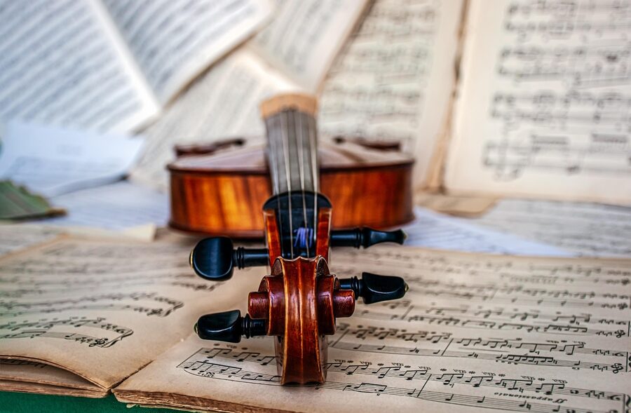 Violin sheet music classical old score