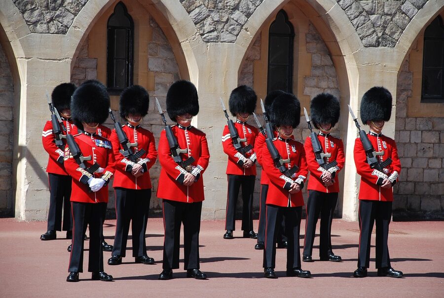 Changing of the Guards ceremony at Windsor Castle