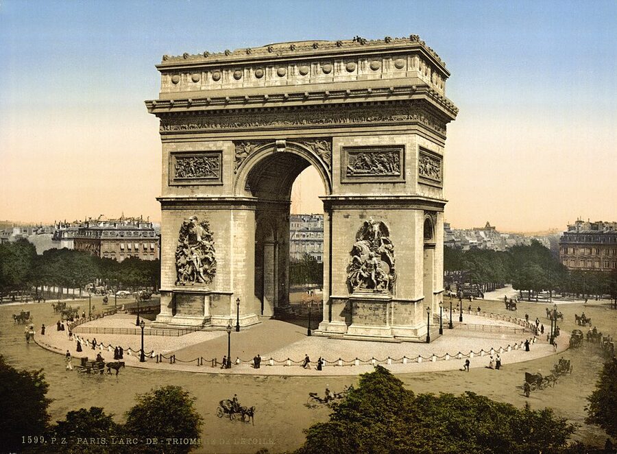 Historic photochrom of the Arc de Triomphe ca. 1890-1900