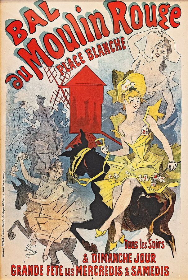Bal au Moulin Rouge Place Blanche 1889 Jules Cheret poster