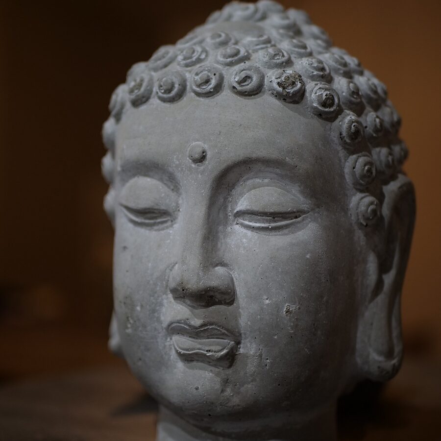 Buddha statue in zen meditation hall
