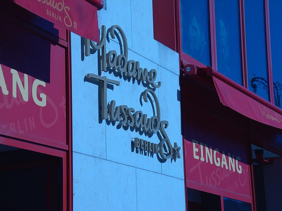 Madame Tussauds Berlin entrance facade with red branding