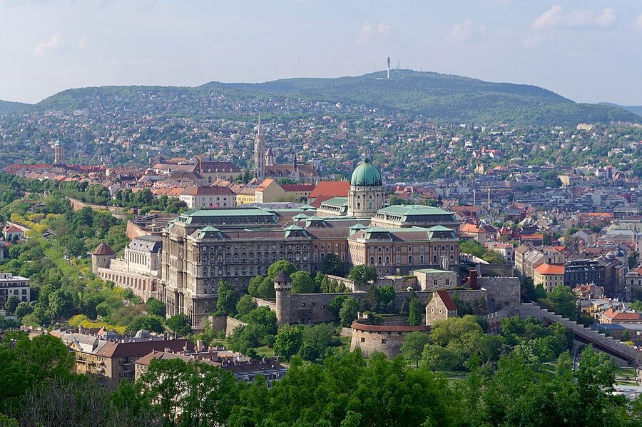 View of Buda Castle from Gellert Hill in Budapest