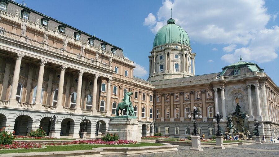 Buda Castle hilltop landmark at golden hour