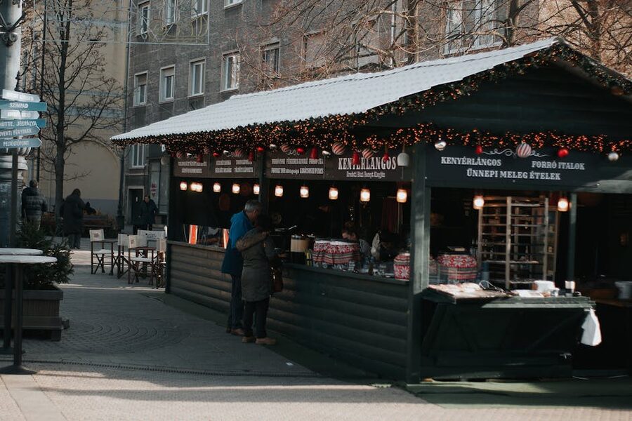 Traditional Hungarian food stall in Budapest