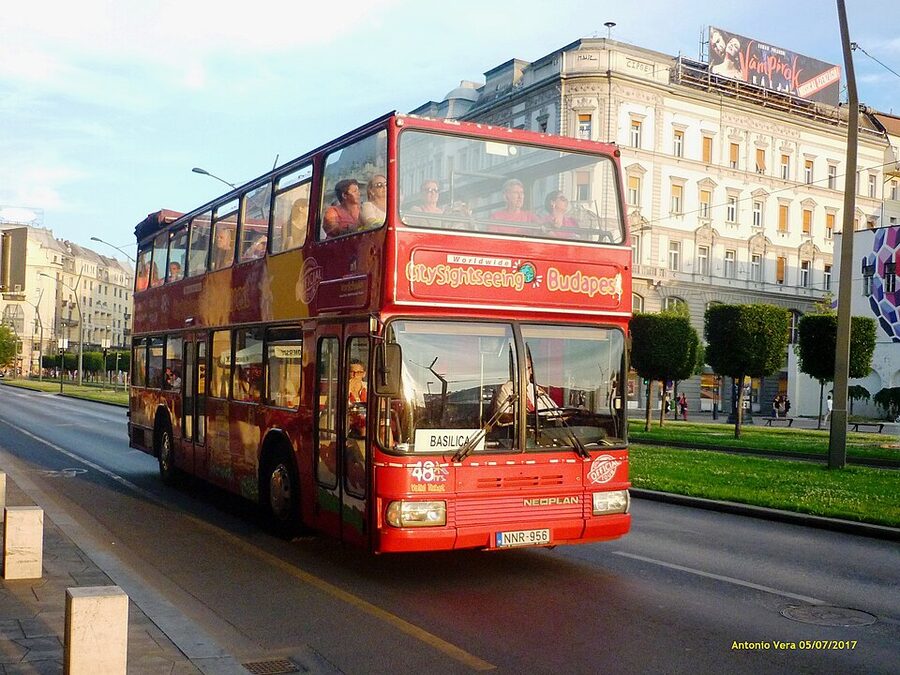 City Sightseeing Budapest yellow open-top bus