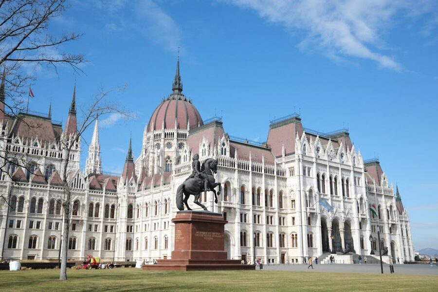 Budapest Parliament Building under blue sky