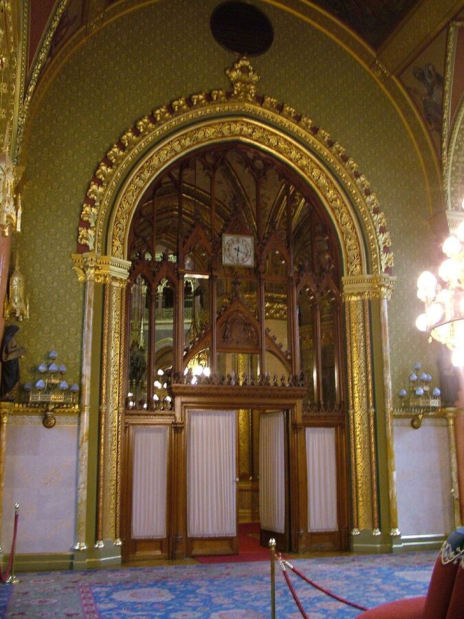 Parliament dome hall doorway with intricate carvings