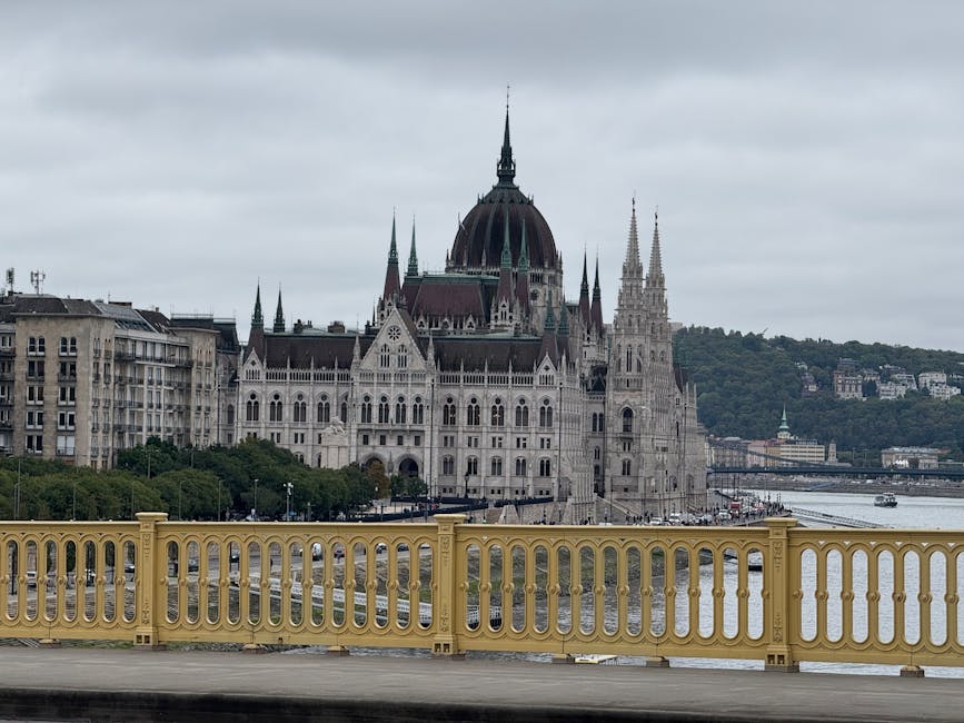 Parliament Building seen from across the Danube River in Budapest