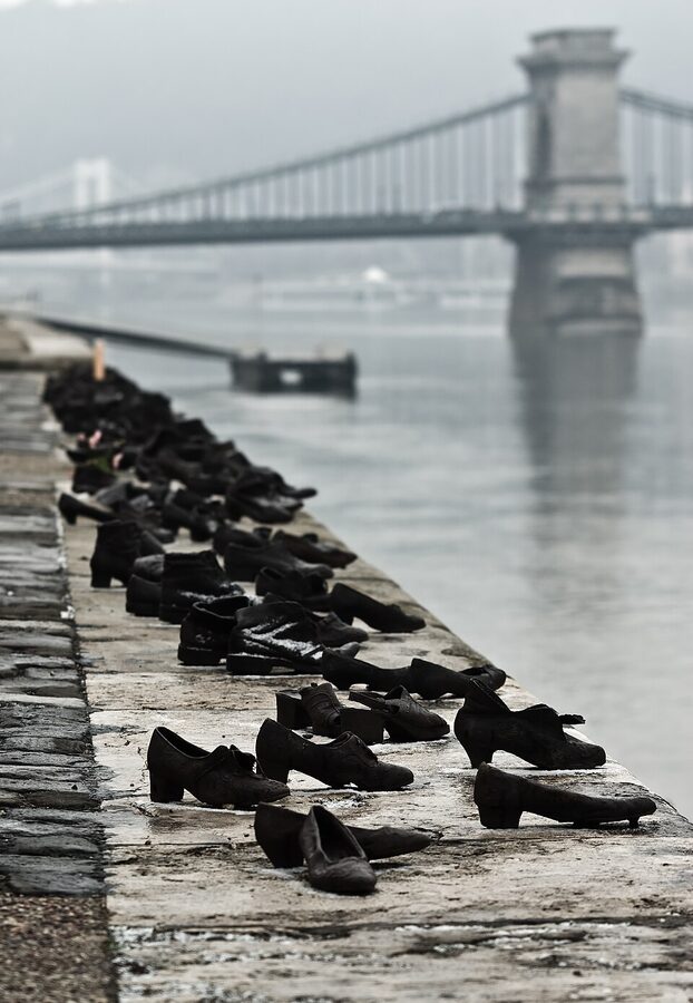 Shoes on the Danube Bank Holocaust memorial Budapest