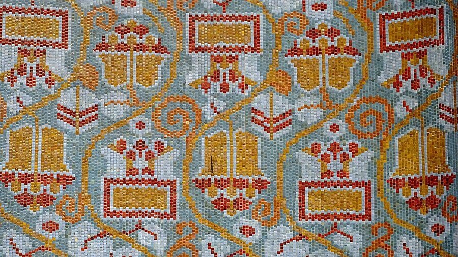 Mosaic and tilework detail at Gellert Thermal Bath