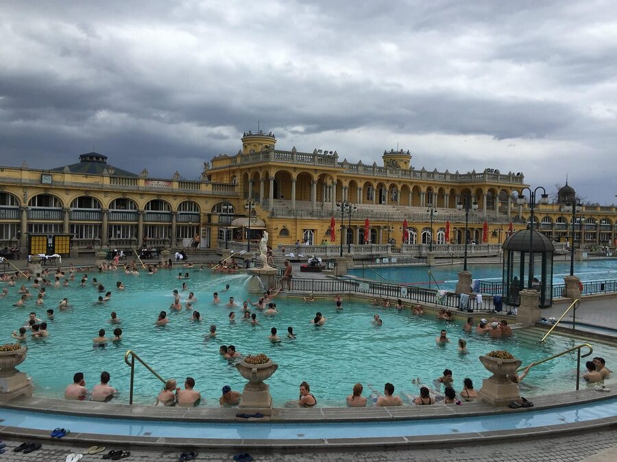 Széchenyi Spa thermal architecture pool detail