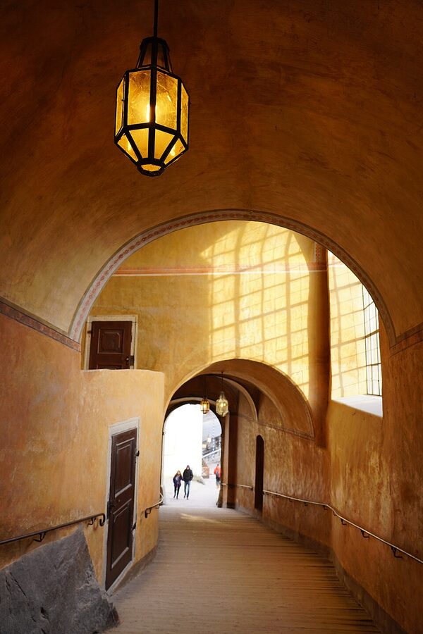 Cesky Krumlov castle interior at Rozmberk masquerade room