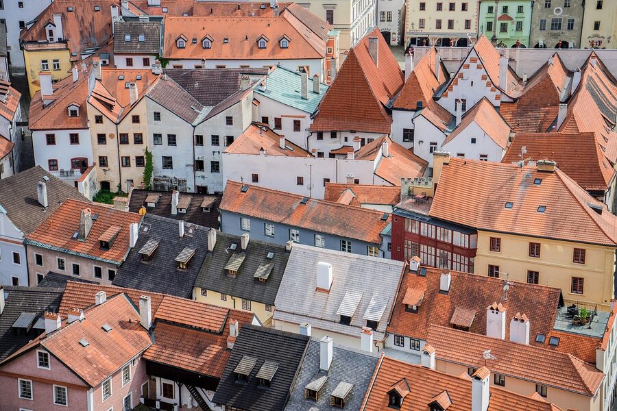Historic houses in Cesky Krumlov, South Bohemia