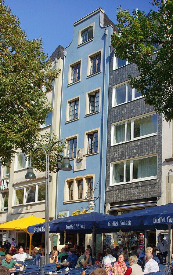 Alter Markt square in Cologne Old Town with historic facade