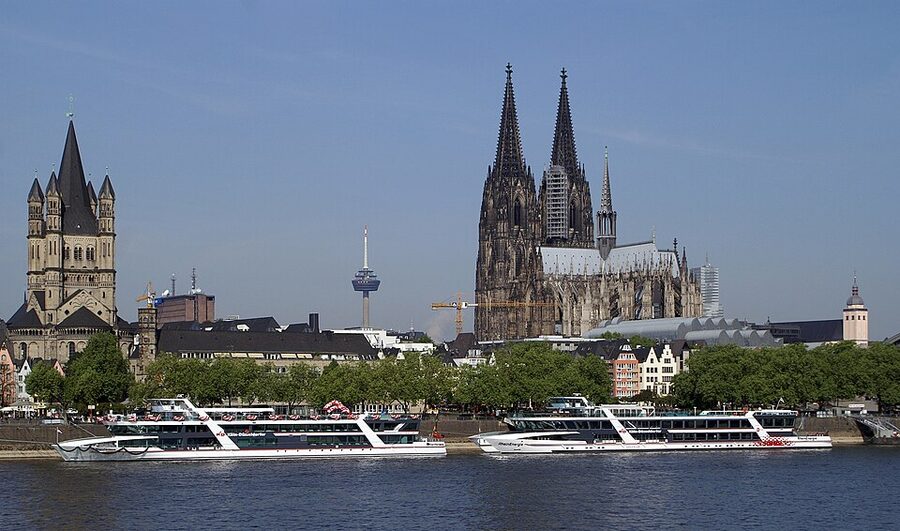 KD sightseeing boats RheinFantasie and RheinEnergie at Cologne