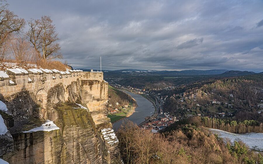 View from Koenigstein Fortress over the Elbe valley