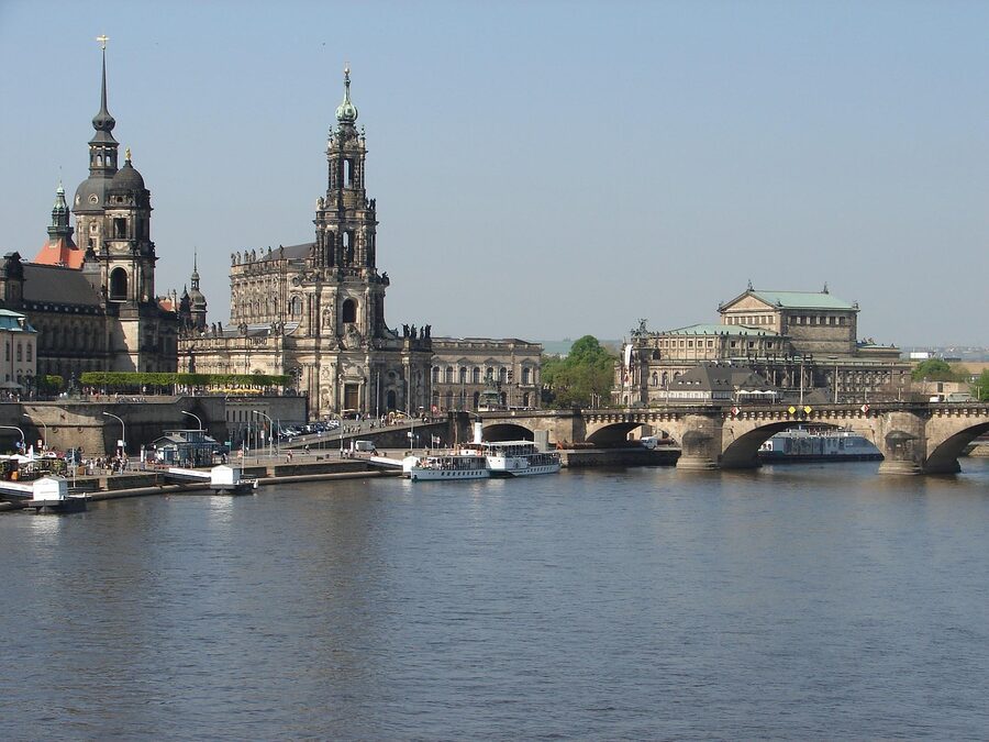 Classic paddle steamer on the Elbe at Dresden