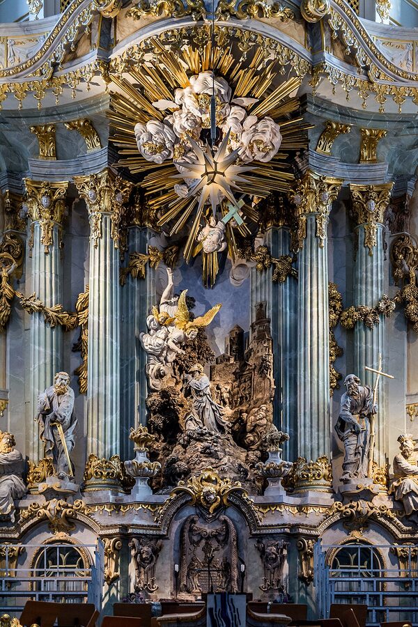 The altar of the Frauenkirche Dresden close up