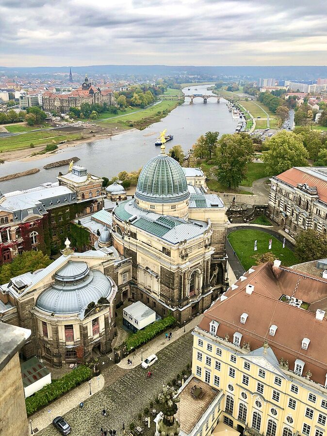 View from the Frauenkirche Dresden dome over the Altstadt