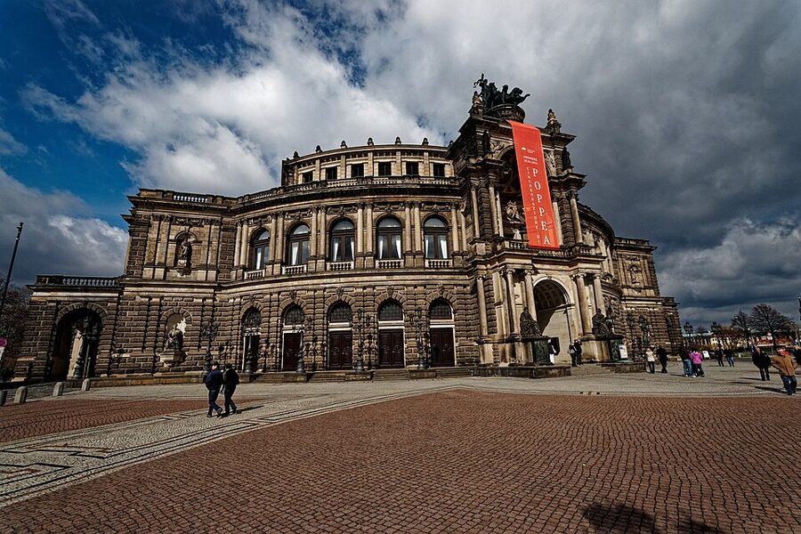 Semperoper Dresden seen across Theaterplatz