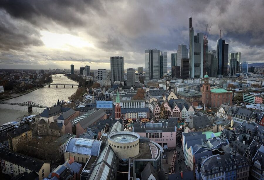 Frankfurt skyline along the Main River