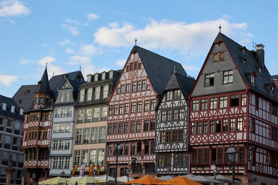 Half-timbered houses on Romerberg in Frankfurt