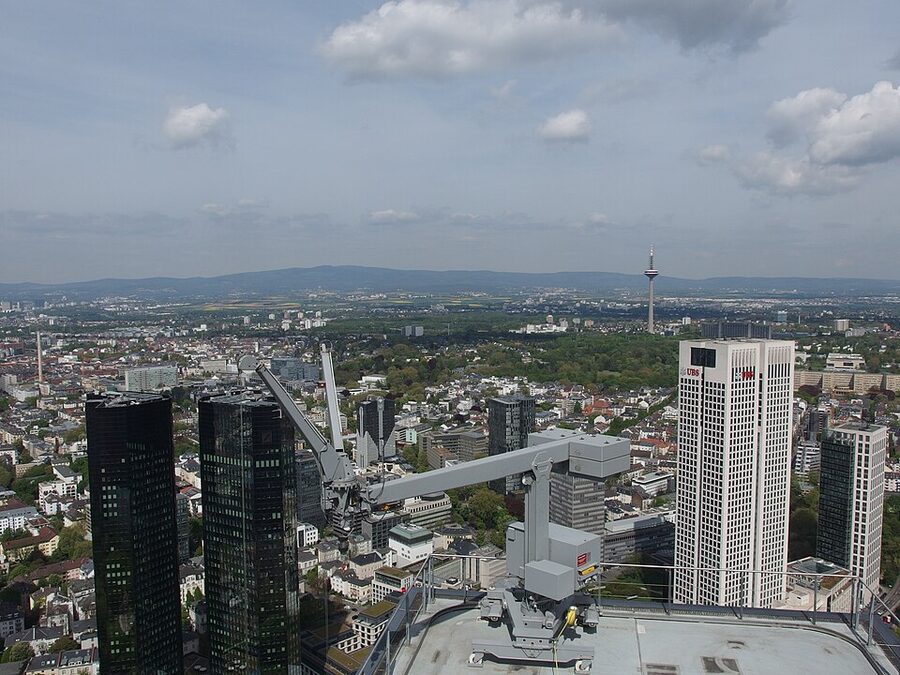 Main Tower observation deck view over Frankfurt